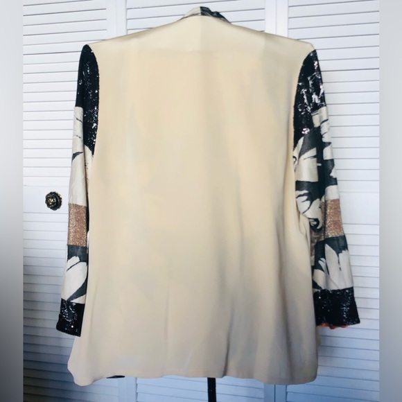 Jane Suttell 2 Piece Open Jacket & Shell Silk Sequin Plus Size ? 2XL Made USA - Picture 6 of 11